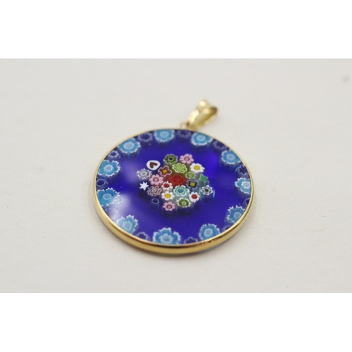 42 - 14ct gold millefiori glass pendant (3.7g)