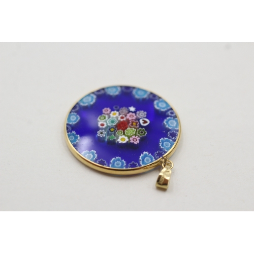 42 - 14ct gold millefiori glass pendant (3.7g)