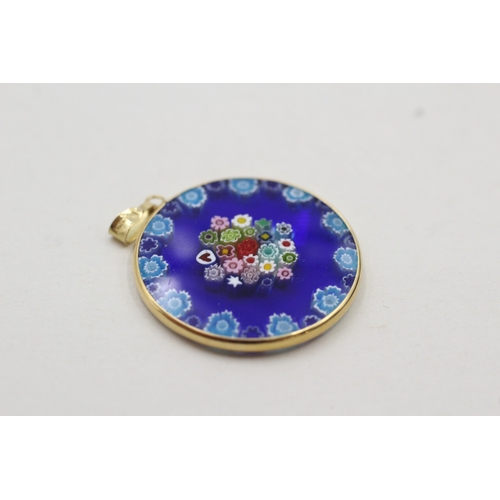 42 - 14ct gold millefiori glass pendant (3.7g)