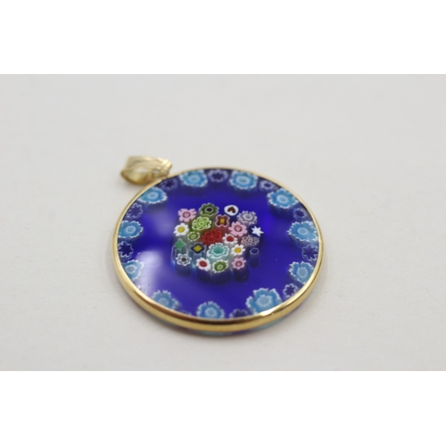 42 - 14ct gold millefiori glass pendant (3.7g)