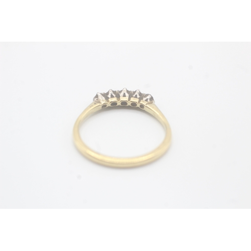 47 - 18ct gold diamond five stone ring (2.4g) Size O 1/2