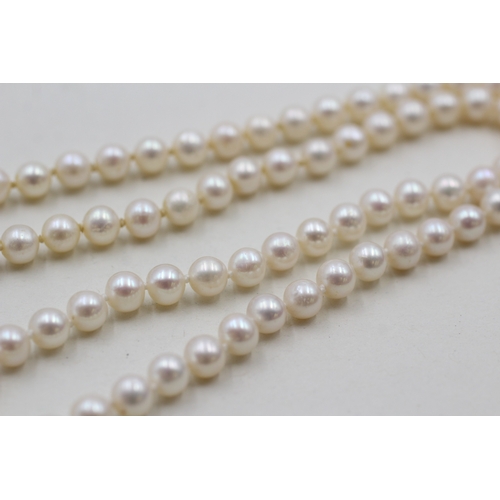 50 - 9ct gold cultured pearl necklace (18.8g)