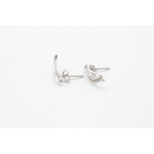 75 - 9ct white gold diamond stud earrings (1.4g)