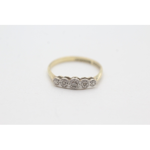 8 - 18ct gold and platinum diamond ring (1.4g) Size I 1/2