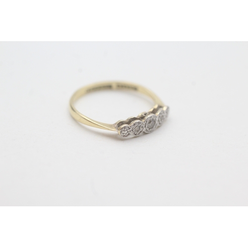 8 - 18ct gold and platinum diamond ring (1.4g) Size I 1/2