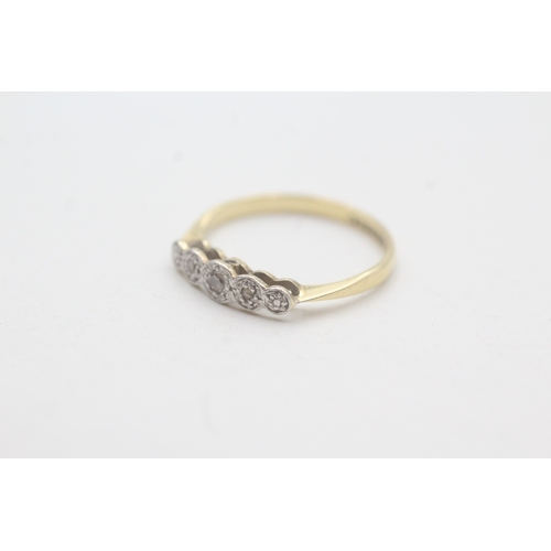 8 - 18ct gold and platinum diamond ring (1.4g) Size I 1/2