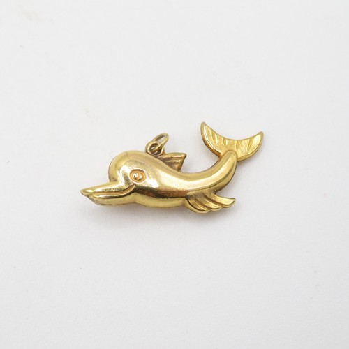 1 - 2x 9ct gold dolphin pendants (5.6g)