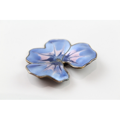 251 - David Andersen Sterling Silver Enamel Pansy Brooch 11g