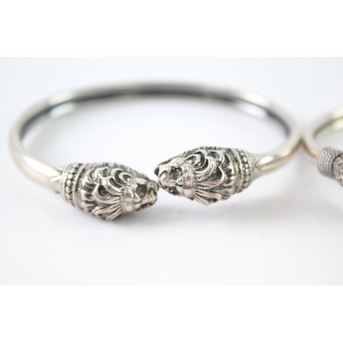 275 - Collection of Sterling Silver Bangles inc. Dolphin, Lion, Torque x 2 40g