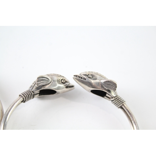 275 - Collection of Sterling Silver Bangles inc. Dolphin, Lion, Torque x 2 40g