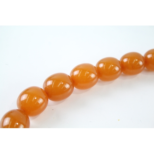 280 - Vintage Amber Beaded Necklace, Missing Clasp 77g