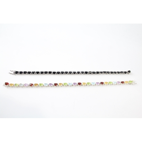 286 - Collection of Sterling Silver Gemstone Bracelets inc. Peridot, Topaz x 2 25g