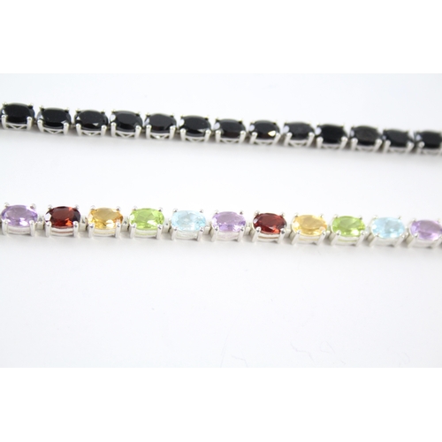 286 - Collection of Sterling Silver Gemstone Bracelets inc. Peridot, Topaz x 2 25g