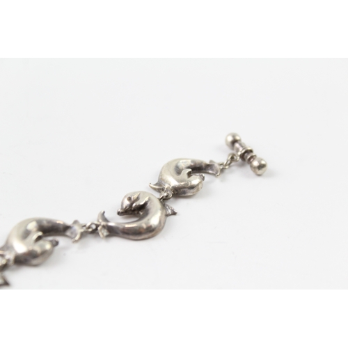 297 - Sterling Silver Dolphin Link Bracelet 43g