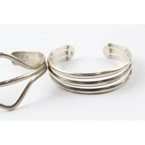 299 - Collection of Sterling Silver Bangles inc. Multirow, Modernist x 2 50g