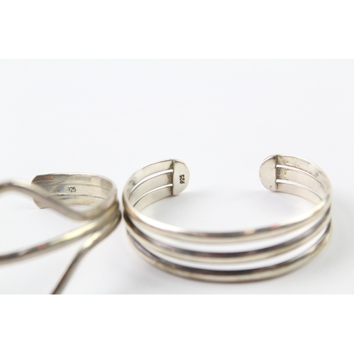 299 - Collection of Sterling Silver Bangles inc. Multirow, Modernist x 2 50g