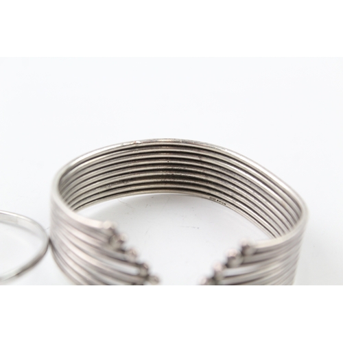 300 - Collection of Sterling Silver Bangles inc. Fiorelli, Modernist x 2 88g