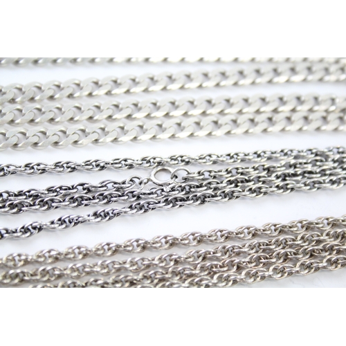 316 - Collection of Sterling Silver Chain Necklaces inc. Prince of Wales, Curb x 4 54g