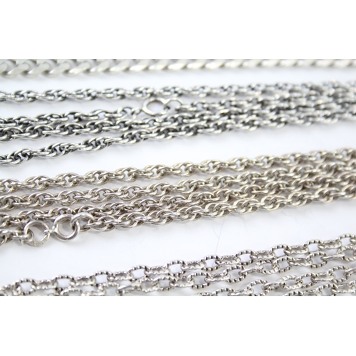 316 - Collection of Sterling Silver Chain Necklaces inc. Prince of Wales, Curb x 4 54g