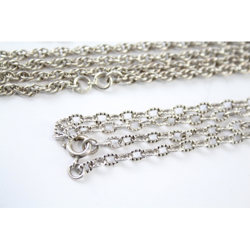 316 - Collection of Sterling Silver Chain Necklaces inc. Prince of Wales, Curb x 4 54g