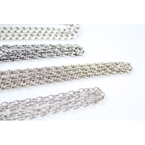 316 - Collection of Sterling Silver Chain Necklaces inc. Prince of Wales, Curb x 4 54g