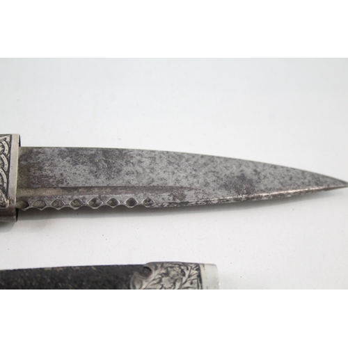 329 - Vintage Hallmarked 1929 Birmingham Sterling Silver Skean DHU Knife / Dagger 85g