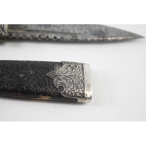 329 - Vintage Hallmarked 1929 Birmingham Sterling Silver Skean DHU Knife / Dagger 85g