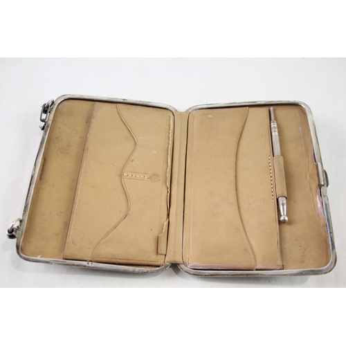 351 - Antique Hallmarked 1914 Birmingham Sterling Silver Ladies Notebook Case 113g