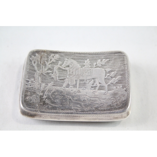 354 - Antique George III Hallmarked 1812 Birmingham Sterling Silver Snuff Box (37g)