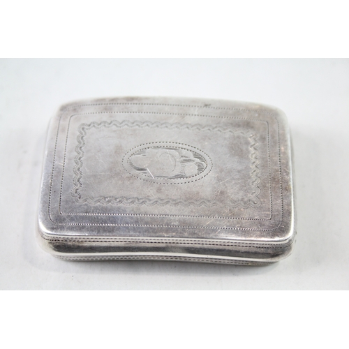 354 - Antique George III Hallmarked 1812 Birmingham Sterling Silver Snuff Box (37g)