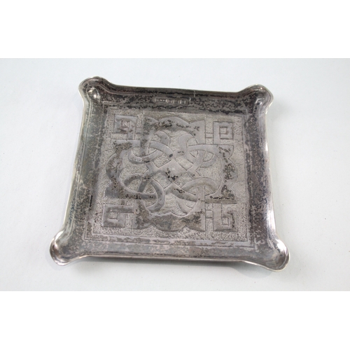 361 - Antique Edwardian 1906 Birmingham Sterling Silver Square Pin / Trinket Dish 65g