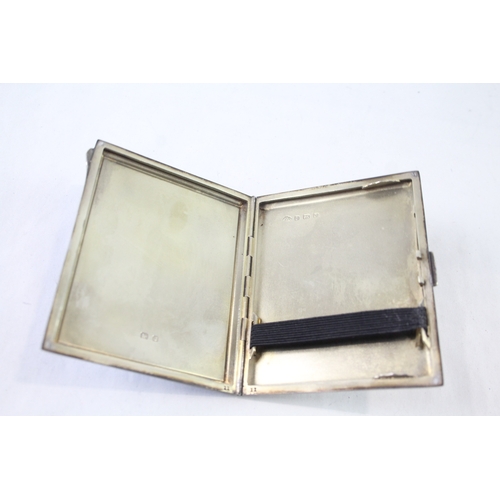 362 - ART DECO 1933 Birmingham Sterling Silver Guilloche Enamel Cigarette Case (89g)