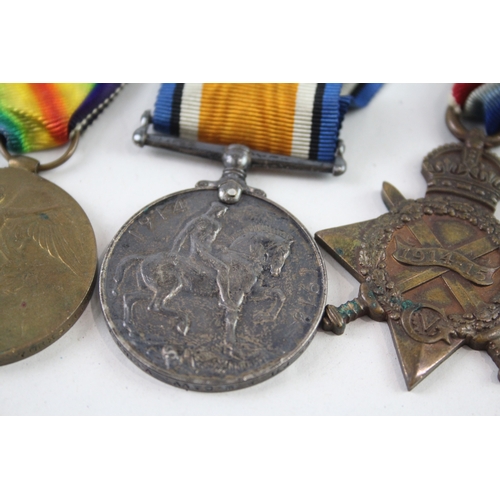 371 - WW1 1914-15 Star Medal Trio & Silver War Badge 12665 Pte R.W. Davy Yorks LI x 4