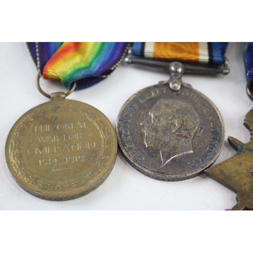 371 - WW1 1914-15 Star Medal Trio & Silver War Badge 12665 Pte R.W. Davy Yorks LI x 4