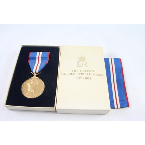 373 - Boxed ERII Queens Golden Jubilee Medal w/ COA