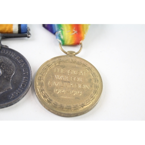 374 - WW1 Medal Pair 41844 Cpl W. Box Welsh Regt x 2