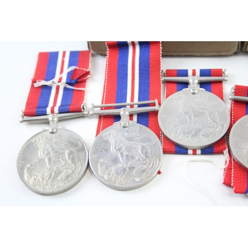 380 - Boxed WW2 War & Defence Medals Inc Woman's RAF, Etc x 5