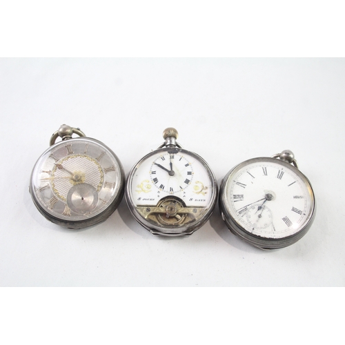 425 - Vintage Mixed Purity Silver Pocket Watches Hand/Key-Wind UNTESTED