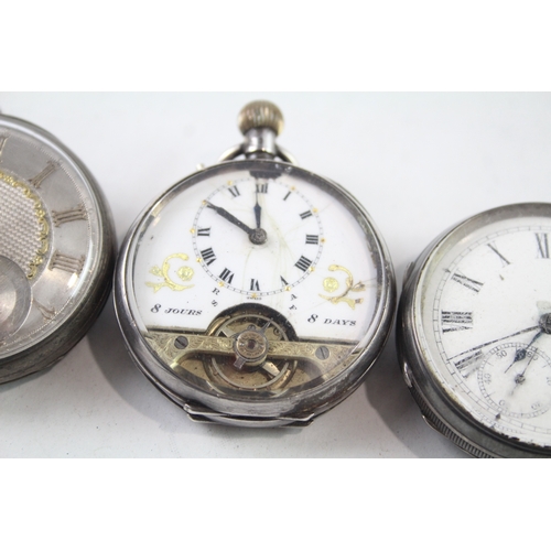 425 - Vintage Mixed Purity Silver Pocket Watches Hand/Key-Wind UNTESTED