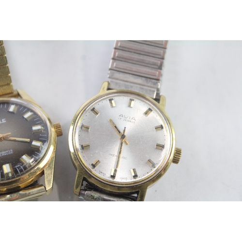 428 - Vintage Gold Tone Rone & Avia Watches Hand-Wind WATCH RUNS