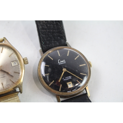 430 - Vintage Gold Tone Rotary & Limit Watches Hand-Wind/Automatic WATCH RUNS