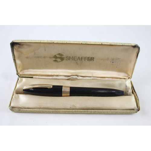 444 - Vintage Sheaffer PFM Pen For Men Black Fountain Pen w/ 14ct Gold Nib WRITING