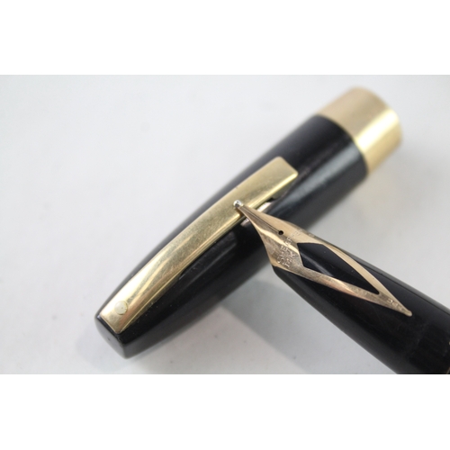 444 - Vintage Sheaffer PFM Pen For Men Black Fountain Pen w/ 14ct Gold Nib WRITING