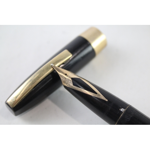 444 - Vintage Sheaffer PFM Pen For Men Black Fountain Pen w/ 14ct Gold Nib WRITING