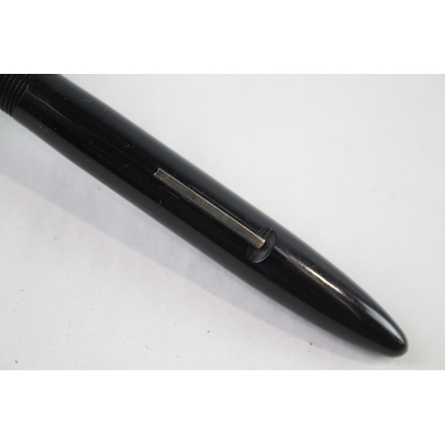 448 - Vintage Sheaffer Balance 500 Black Fountain Pen w Feathertouch Steel Nib WRITING