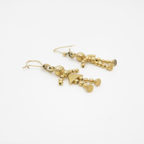 1 - 9ct Gold Articulated Character Earrings (4.1g)