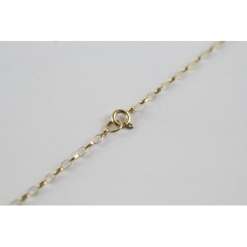 138 - 9ct gold diamond heart locket pendant on chain (3.7g)