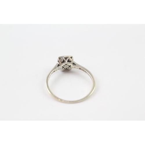 145 - 9ct white gold diamond cluster ring (1.4g) Size N