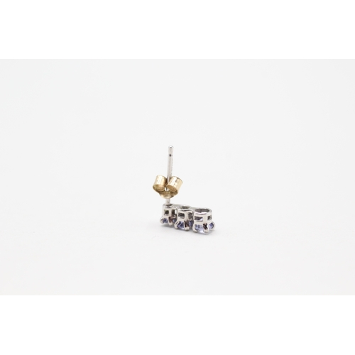 181 - 10ct gold and tanzanite stud earrings (0.7g)