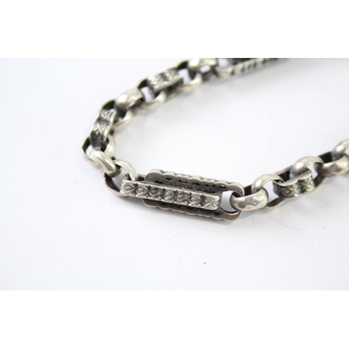 306 - Antique Sterling Silver Watch Chain w/ Dog Clip 24g